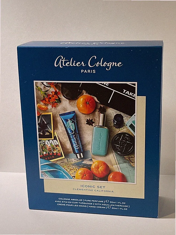 Atelier Cologne CLEMENTINE CALIFORNIA Set Pure Perfume, Leather Case, Hand Cream