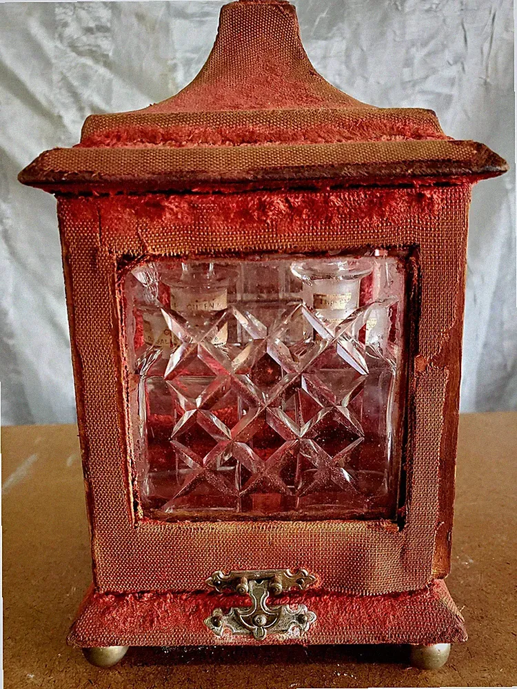 Ca. 1860s Victorian Velvet Perfume Set