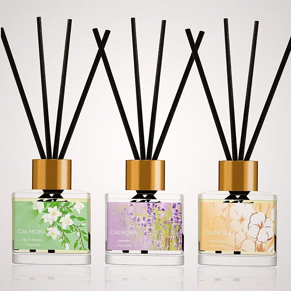 CALMORA Reed Diffuser Gift Set of 3 50ml Home Fragrance Diffuser with 15 Reeds