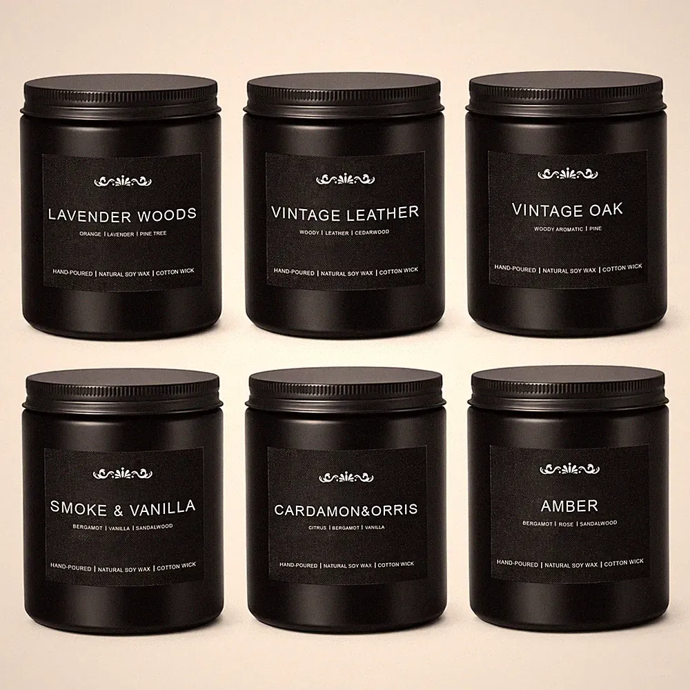 Candles for Men, 6 Pack Soy Wax Gift Set, 300H Long Lasting Home Fragrance wi...