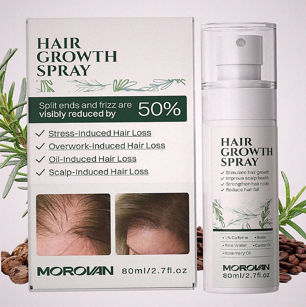 Morovan Hair Growth Spray 2.7 fl.oz: Hair Growth Biotin Serum With Batana And Ca
