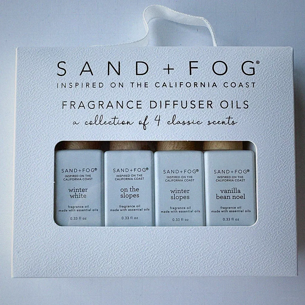 Sand + Fog Diffuser Oil 4 Pc CA Coast • Winter White • Winter Slopes • Vanilla