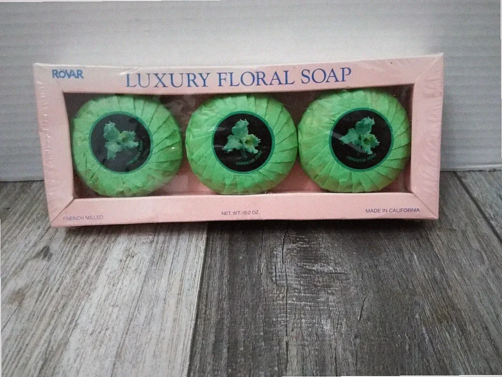 VTG. Rovar Perfumed Sealed Bar 3.4Oz Soap GARDENIA SOAP (3PK-BOX) CA-USA
