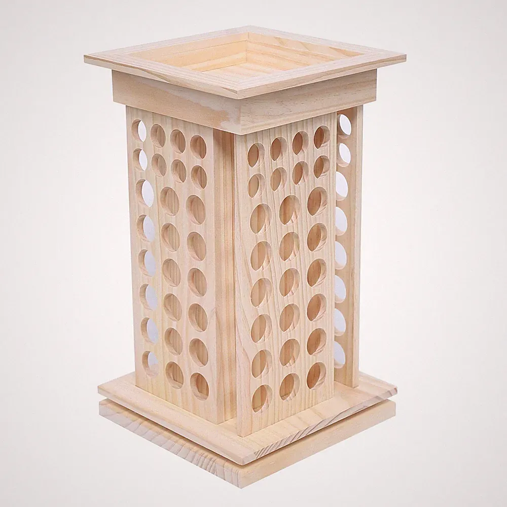 Wooden Essential Oil Box Rotate Perfume Display Storage Rack Organizer 104Bottle